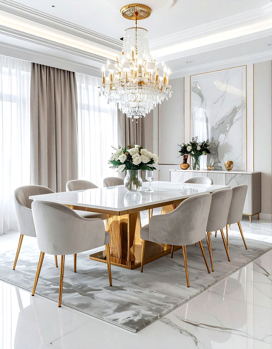 Luxury marble dining room - 30 dining room decorating tips