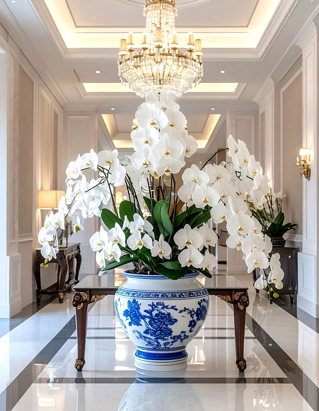 Luxury orchid foyer display - 30 orchid decor ideas