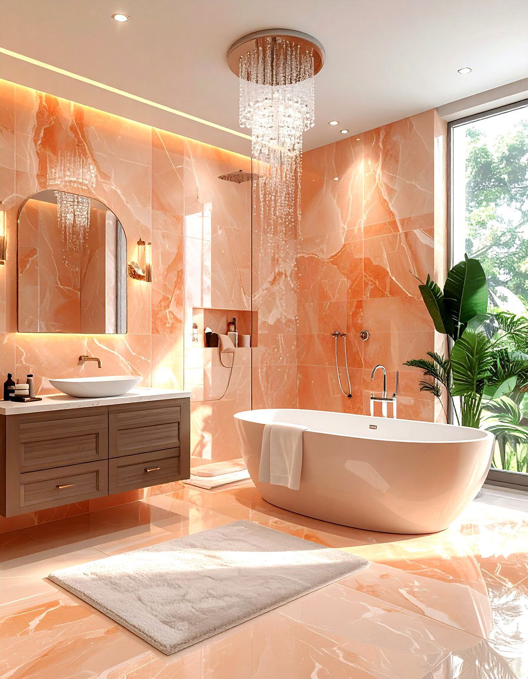 Luxury peach bathroom - 30 peach bathroom ideas