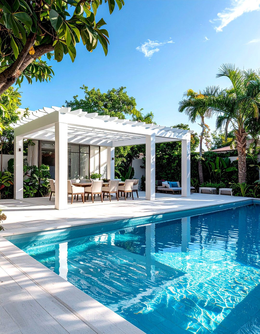 Luxury poolside pergola - 30 pergola dining ideas