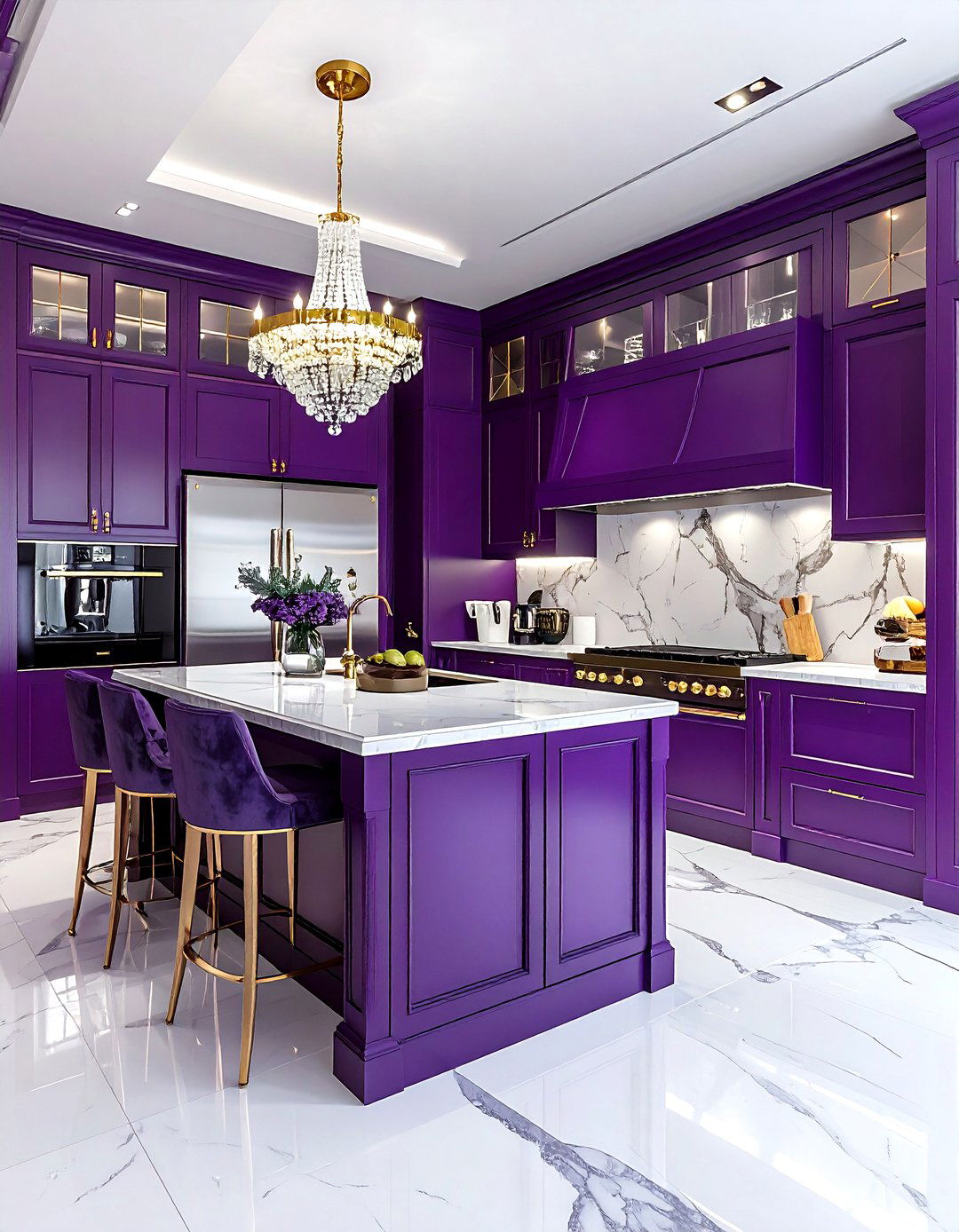 Luxury purple kitchen - 30 purple and white kitchen ideas
