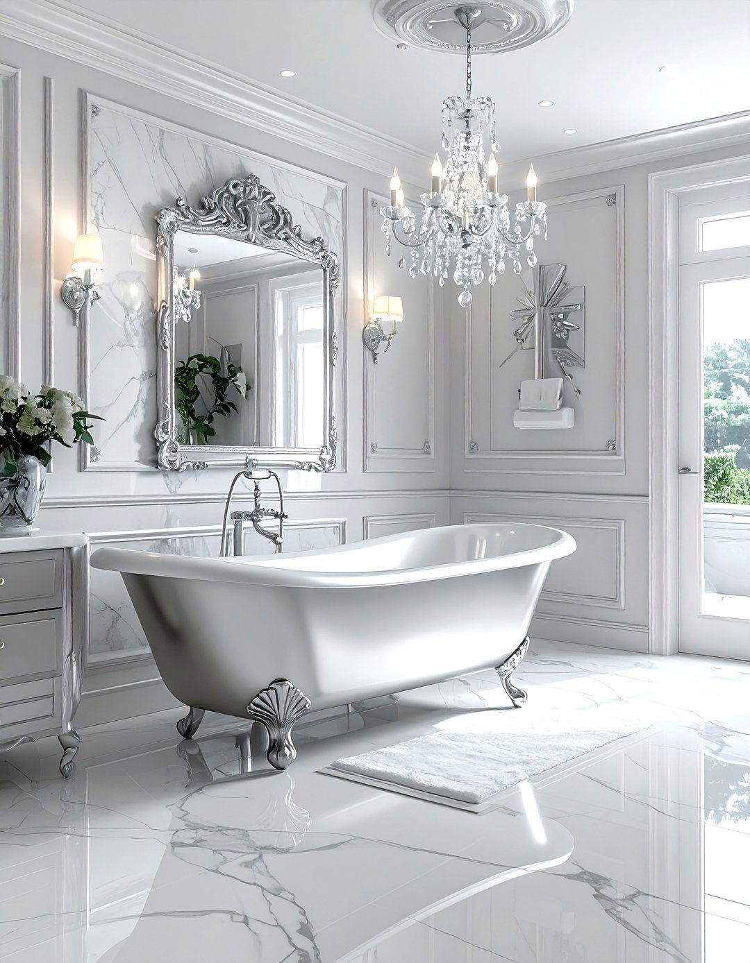 Luxury silver bathroom - 30 silver bathroom ideas