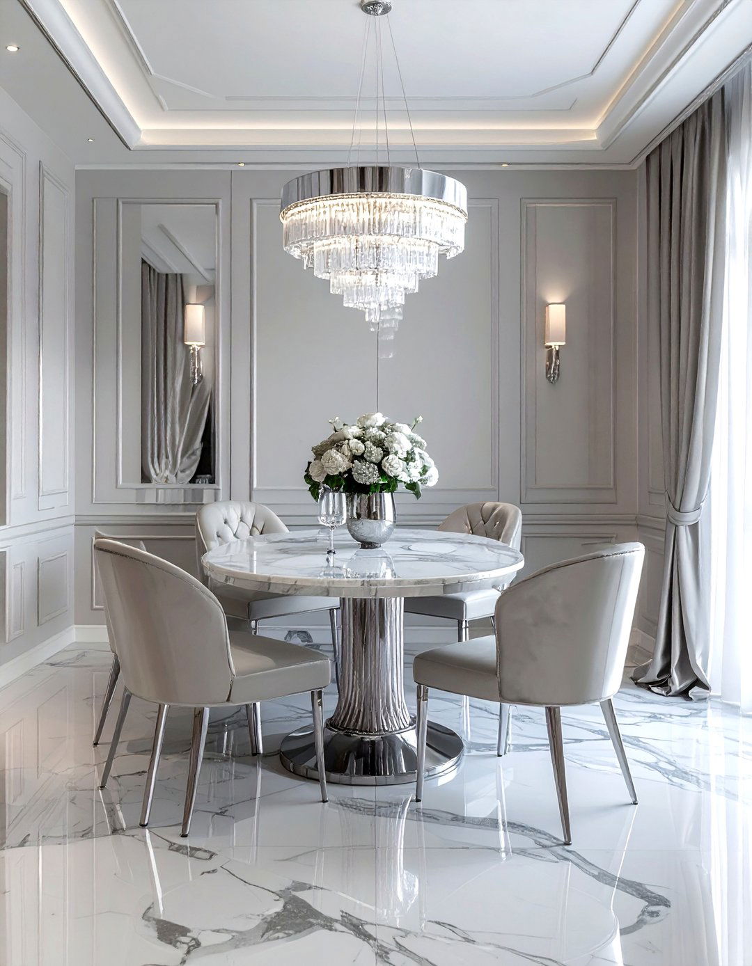 Luxury silver dining room - 30 silver accent dining room ideas