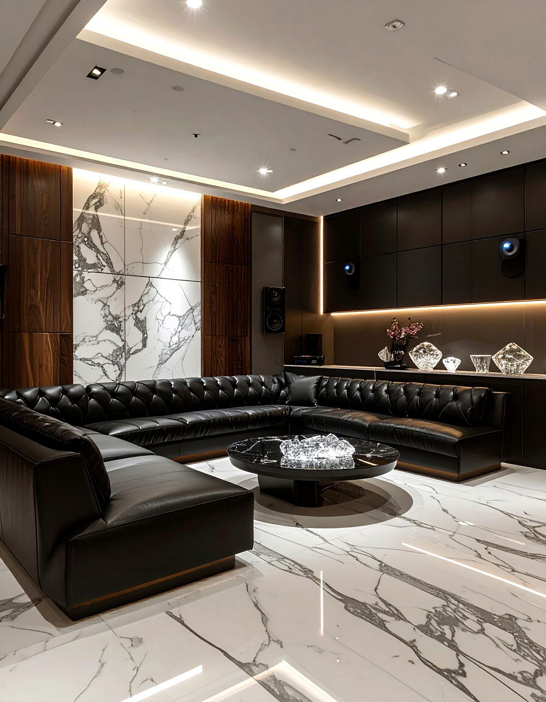 Luxury sunken lounge - 30 living room sunken seating ideas