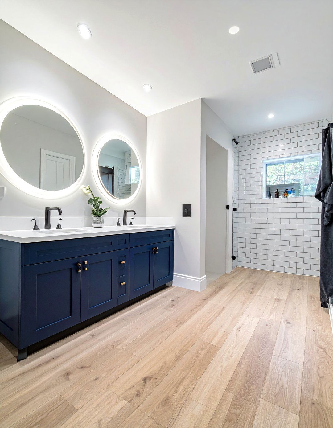 Luxury vinyl plank - 30 bathroom wood floor ideas