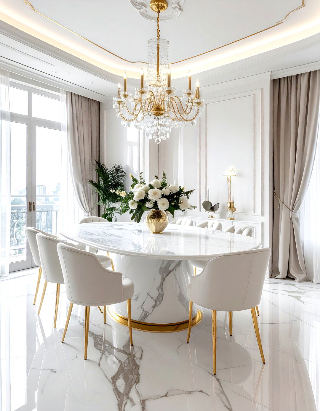 Luxury white dining room - 30 white and white dining room ideas