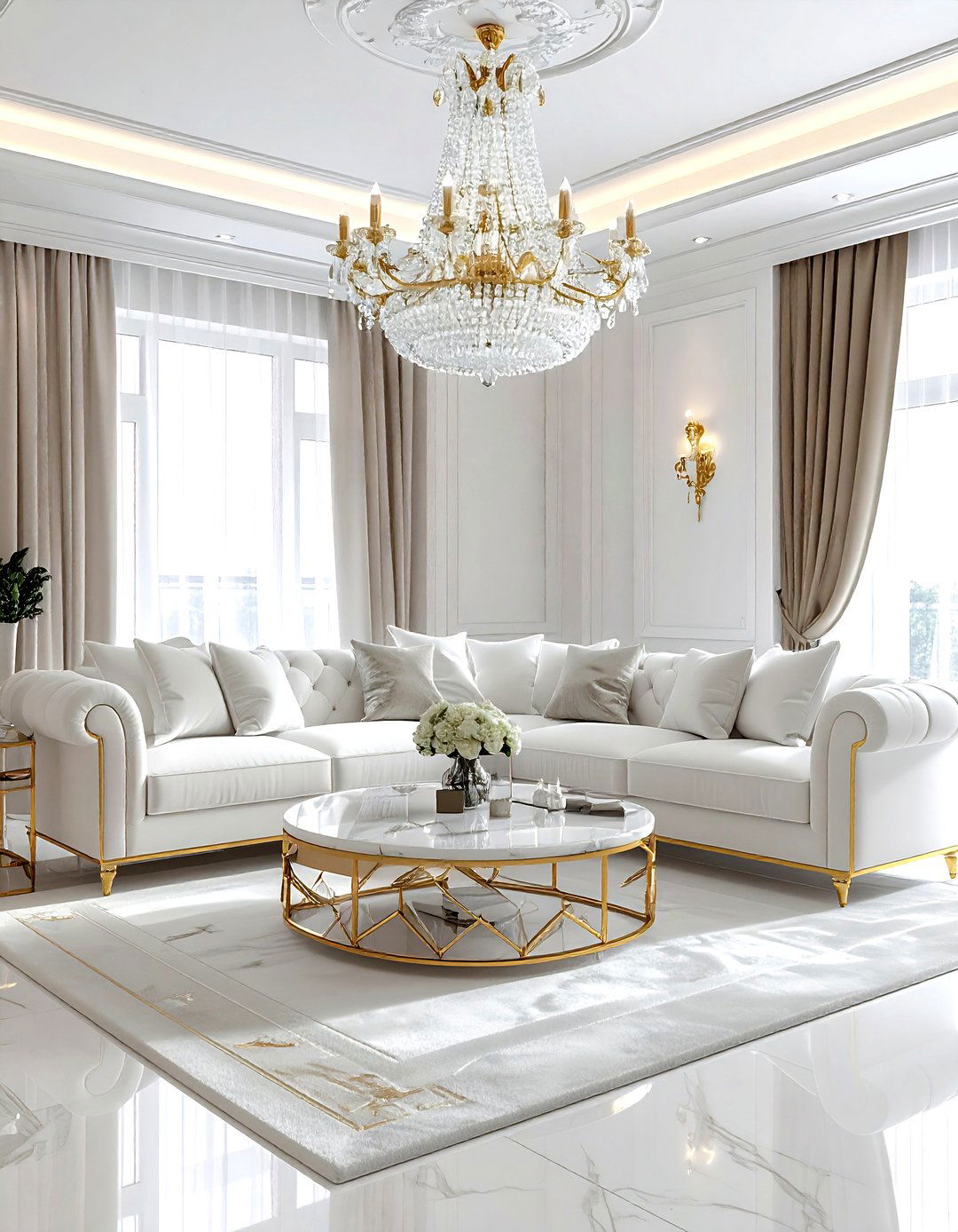 Luxury white living room - 30 white and white living room ideas