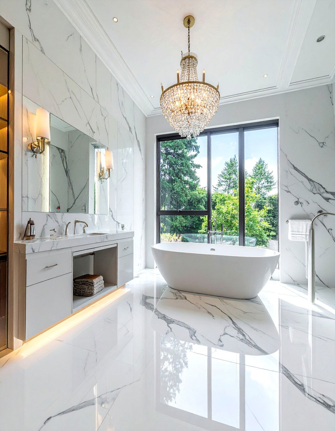 Luxury white marble bathroom - 30 white marble bathroom ideas