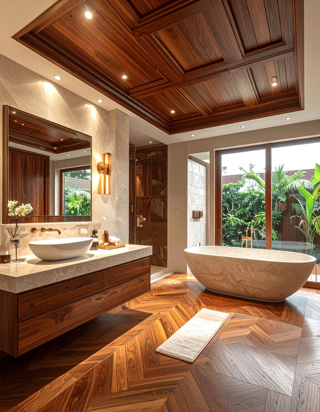 Luxury wood ceiling bathroom - 30 wood ceiling bathroom ideas