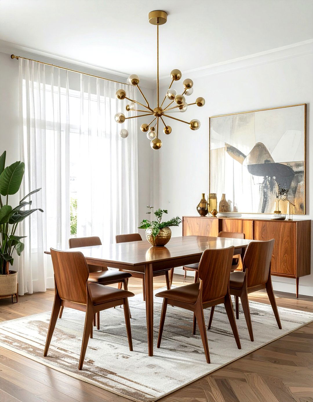 MCM dining room lighting - 30 vintage dining room ideas