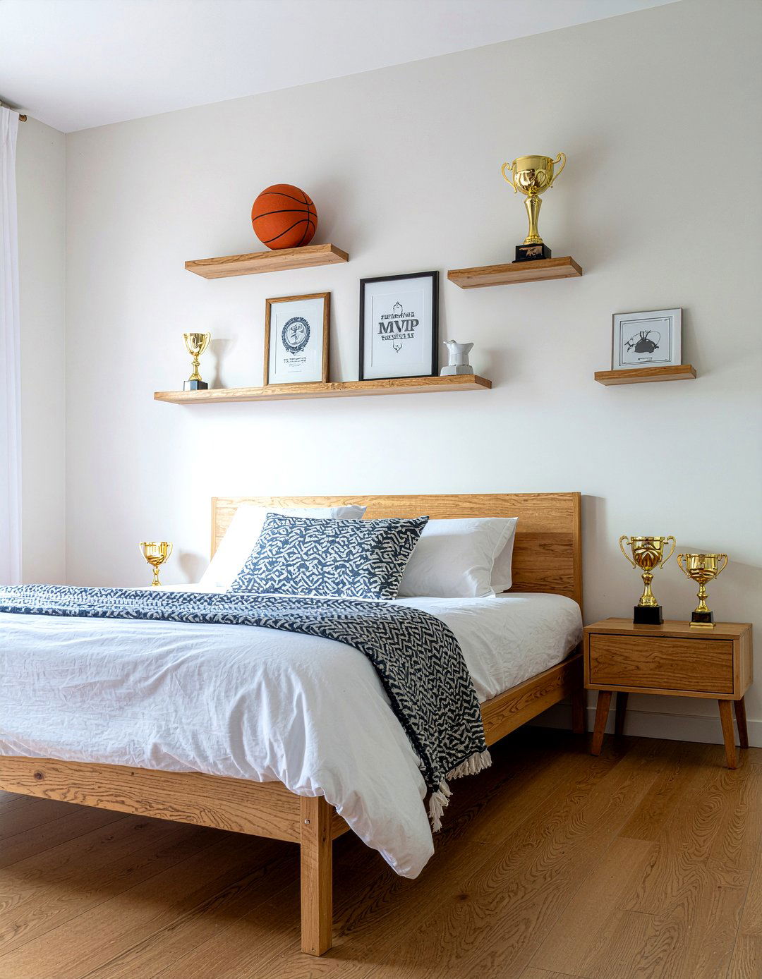 MVP Trophy Display Shelf - 30 basketball bedroom ideas