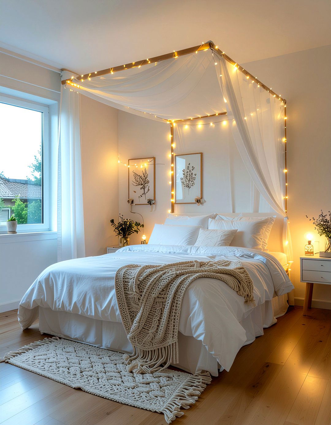 Macrame Bed Canopy - 30 handwoven bedroom ideas