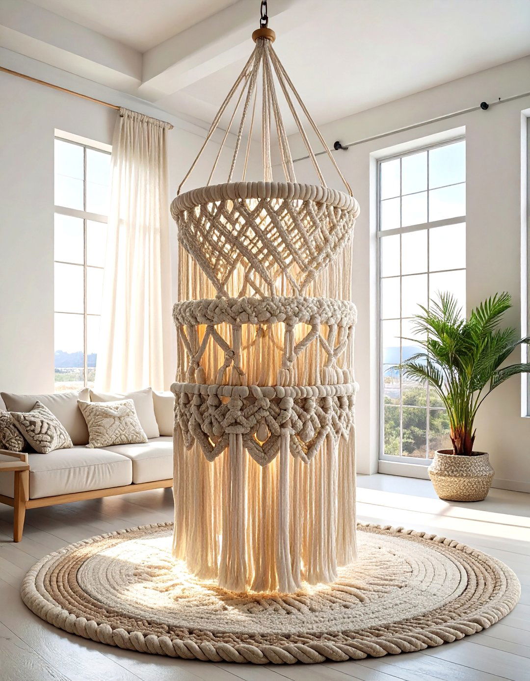 Macrame Chandelier - 30 macrame ideas