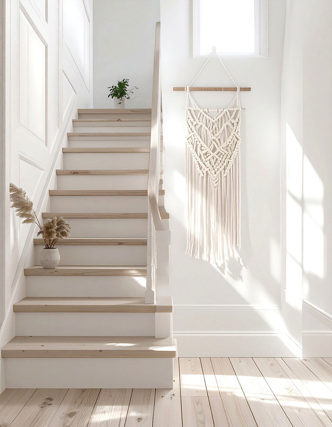 Macrame Hanging - 30 staircase wall ideas