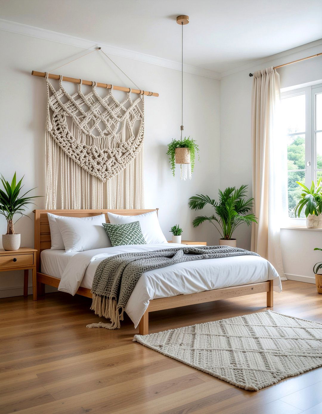 Macrame Hanging Room Divider - 30 bedroom curtain dividers