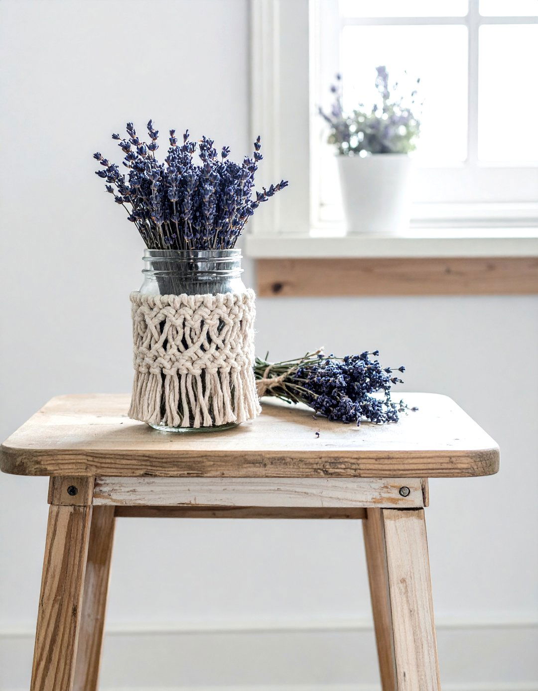 Macrame Jar Cover - 30 macrame ideas