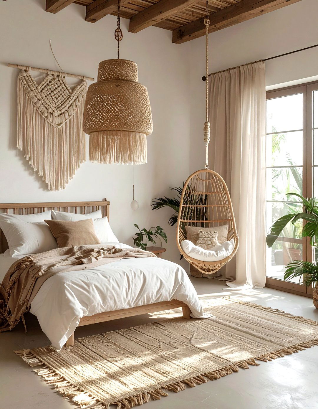 Macrame Light Fixture - 30 bedroom lighting design
