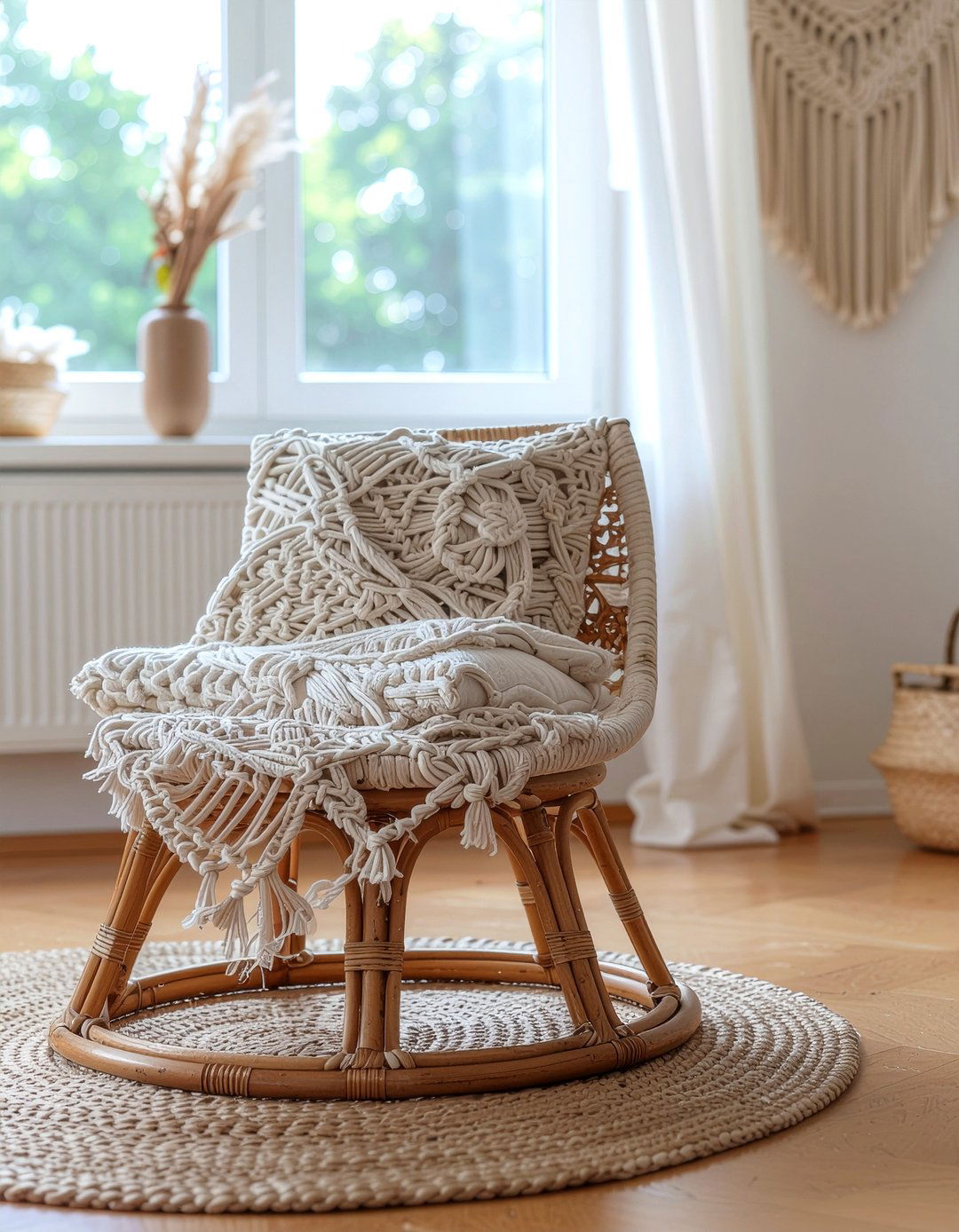 Macrame Papasan Chair Cover - 30 living room papasan chair ideas