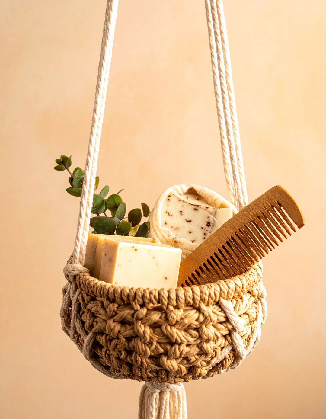 Macrame Plant Hanger - 30 bathroom unconventional storage ideas