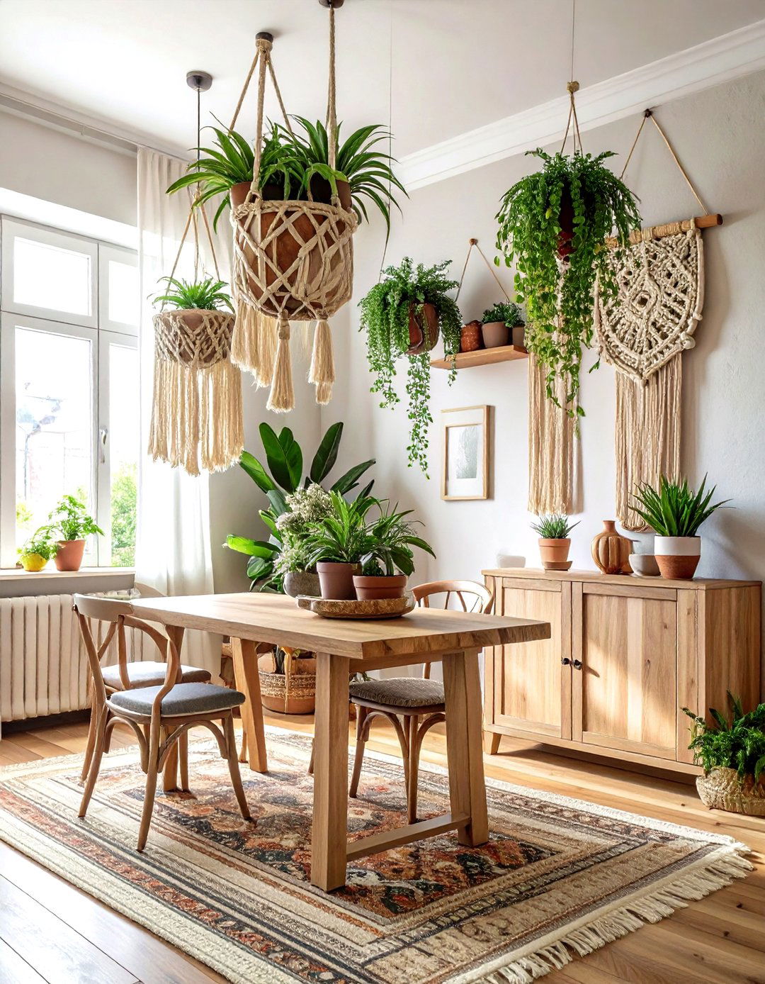 Macrame Plant Hangers - 30 dining room hanging plant ideas