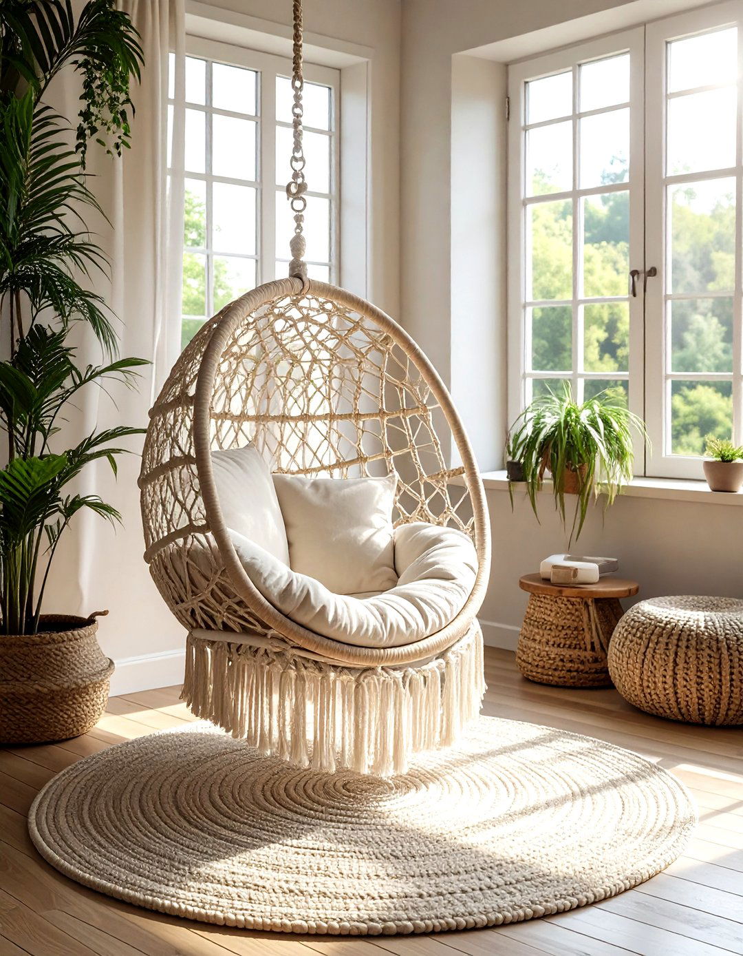 Macrame Swing Chair - 30 macrame ideas