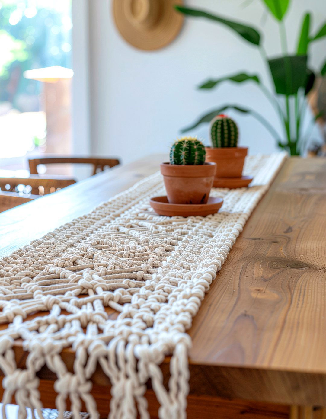 Macrame Table Runner - 30 runner centerpiece dining ideas