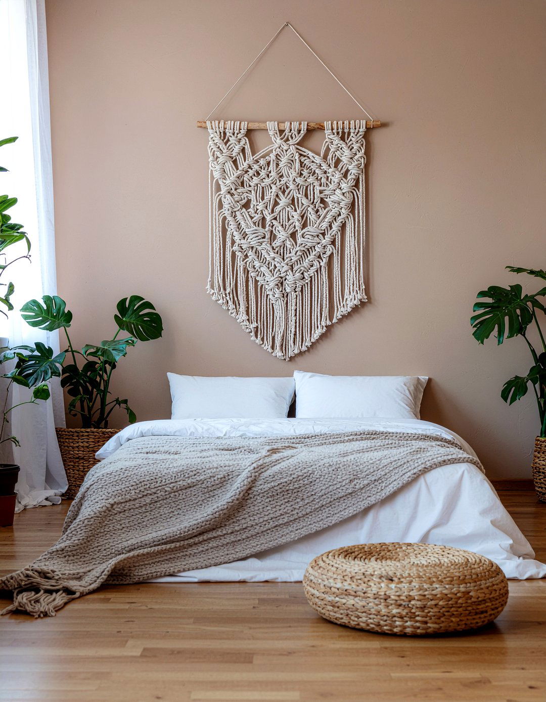 Macrame Wall Hanging - 30 command strip bedroom ideas
