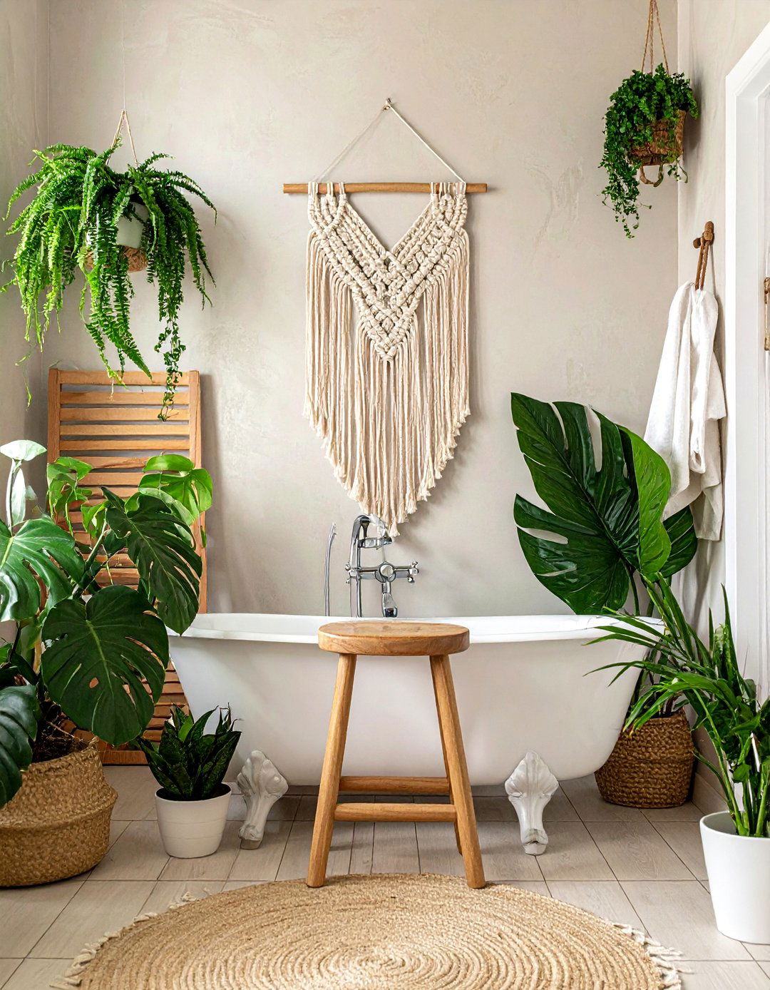Macrame Wall Hanging - 30 bathroom warmth ideas