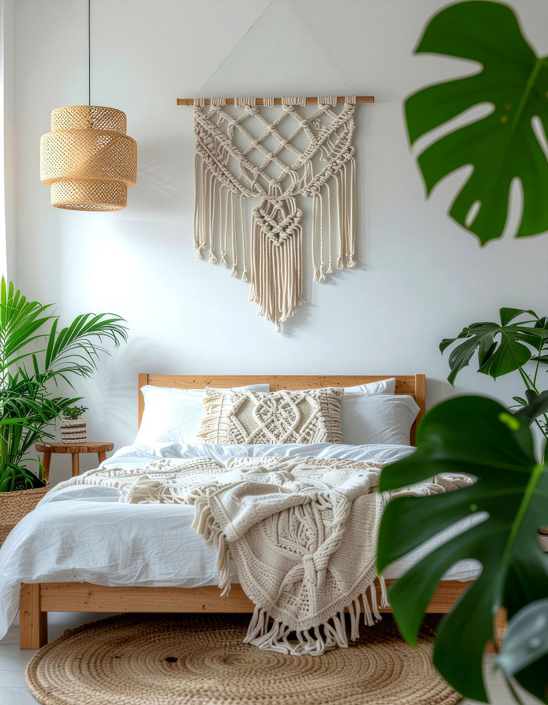 Macrame Wall Hanging - 30 tropical bedroom ideas