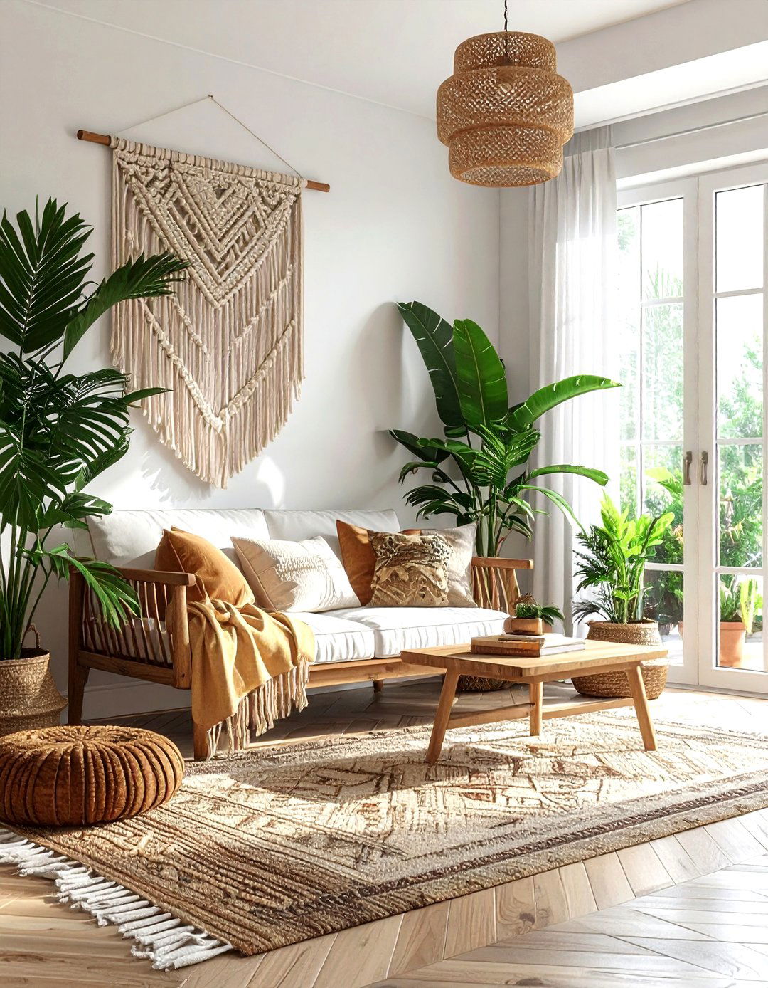 Macrame blanket holder - 30 living room blanket storage ideas