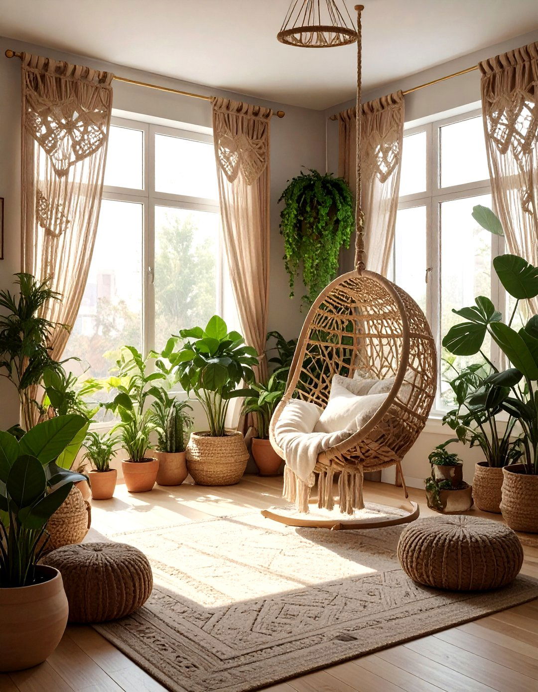Macrame curtains - 30 living room curtain ideas