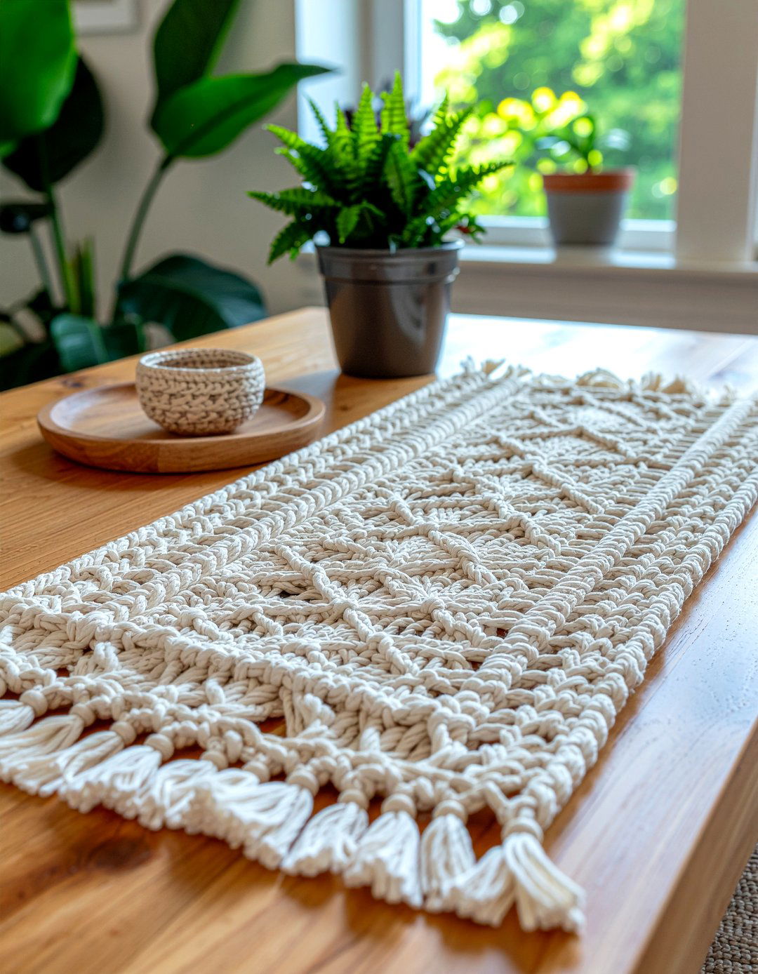 Macrame handmade placemat - 30 placemat dining ideas