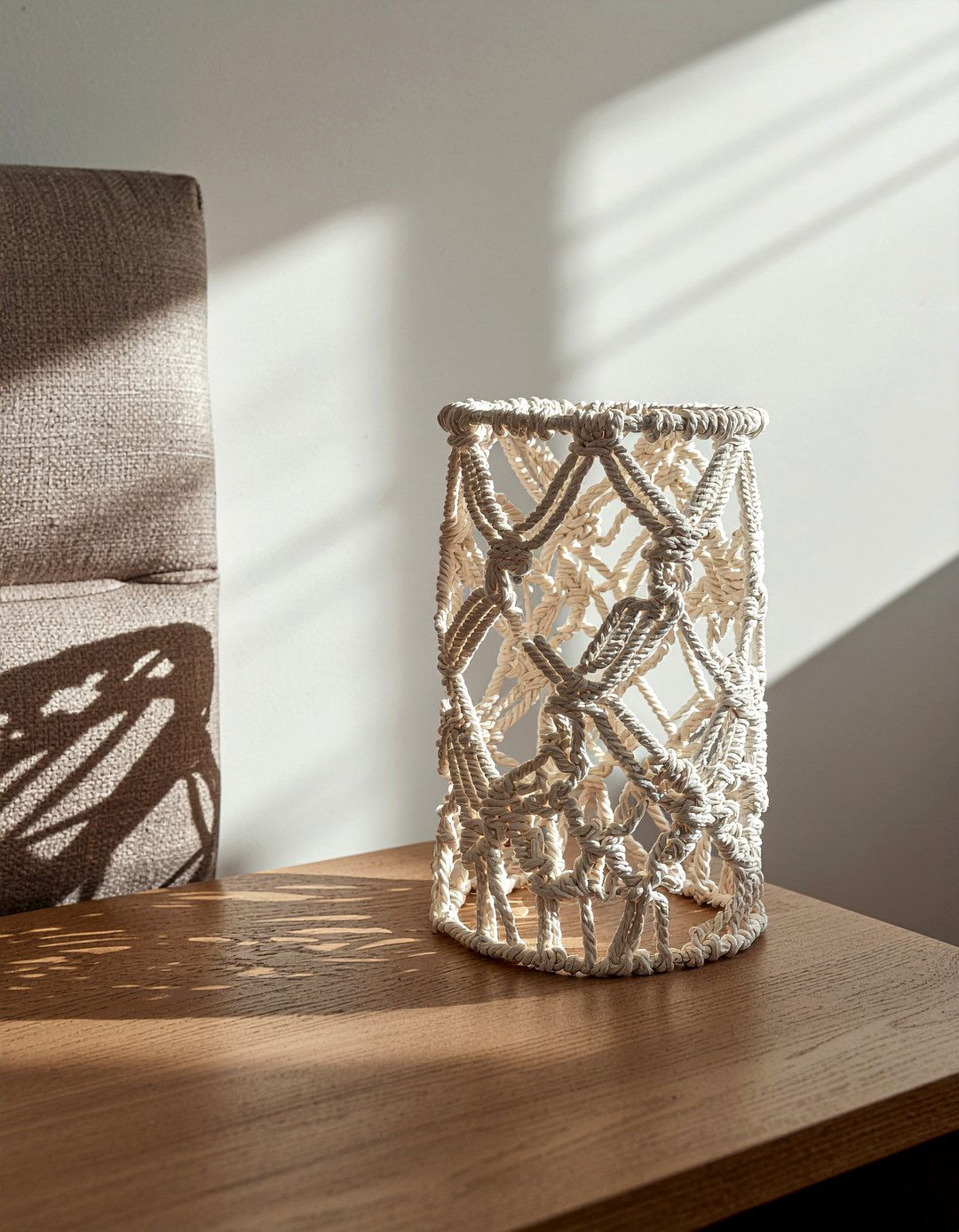 Macrame lamp shade - 30 macrame bedroom ideas