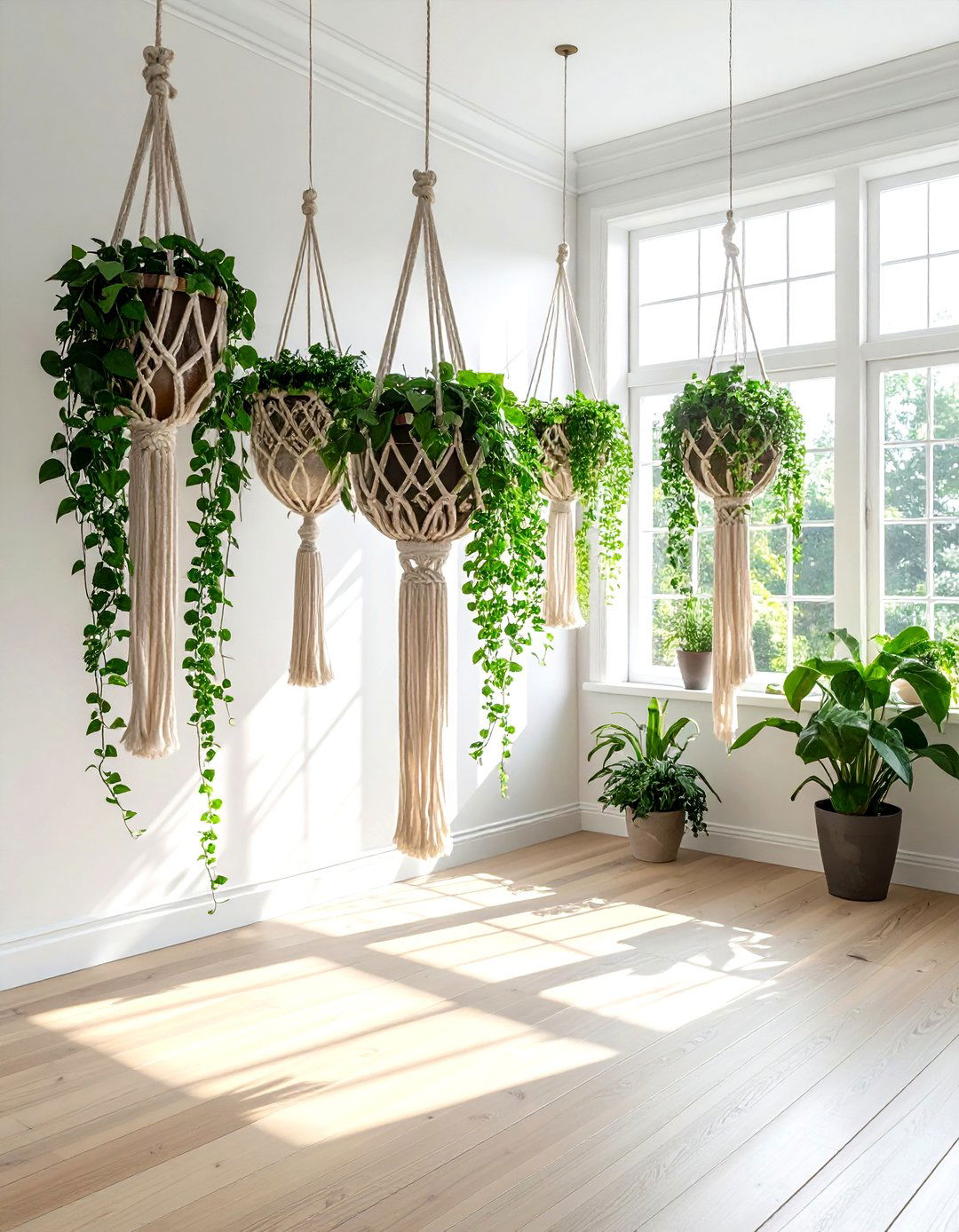 Macrame plant hanger - 30 textured decor ideas