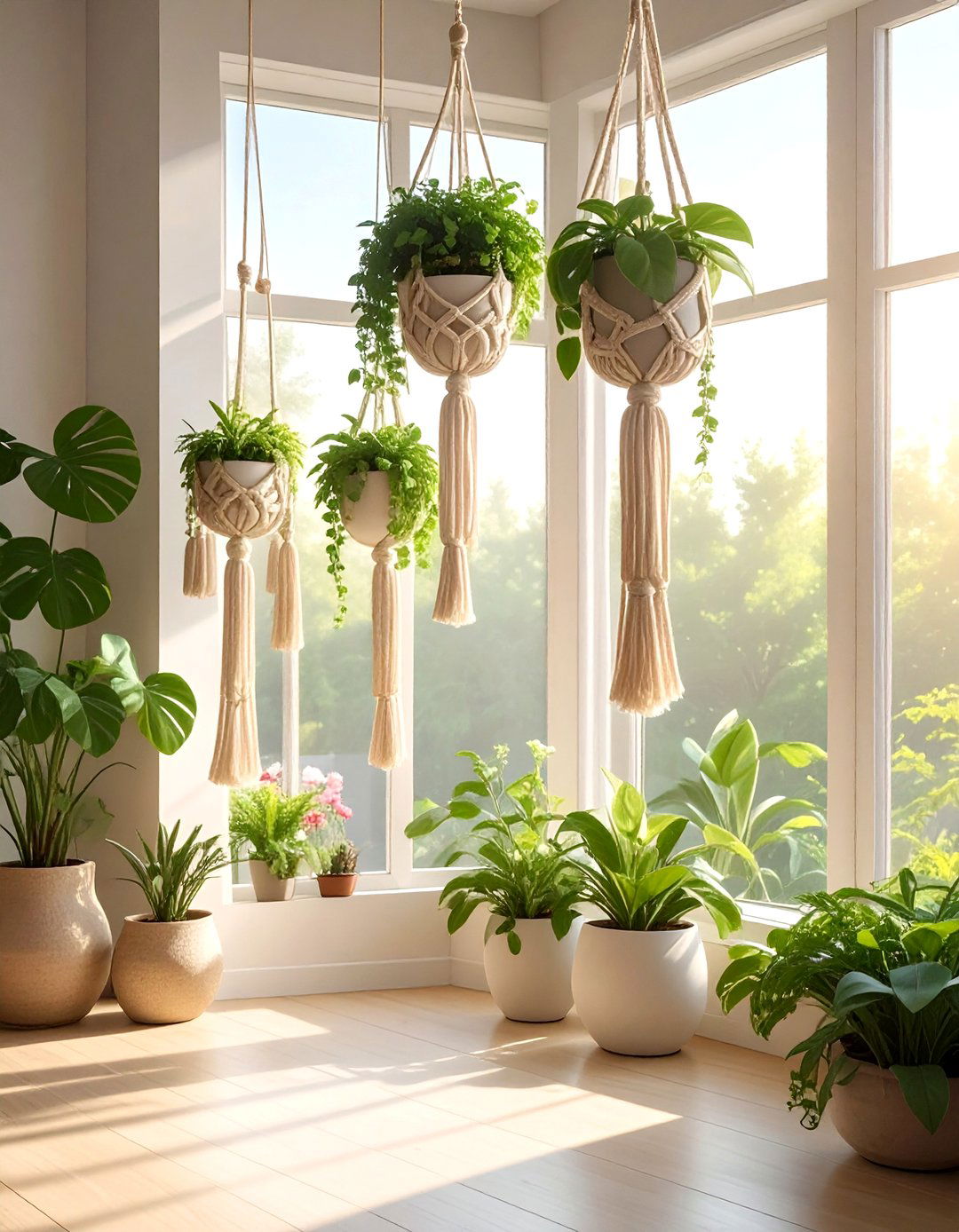 Macrame plant hanger - 30 natural home decor ideas