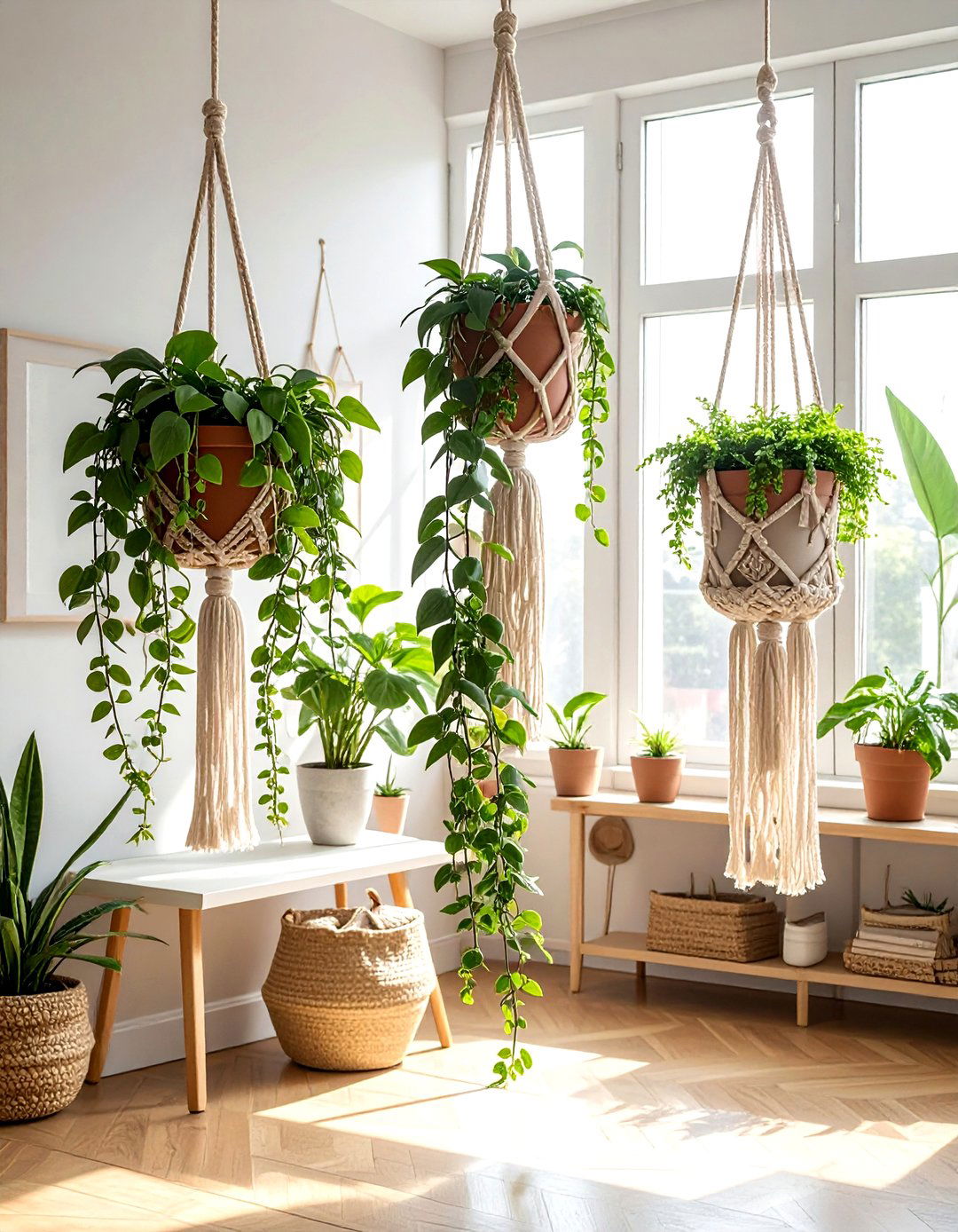 Macrame plant hanger - 30 plant styling ideas