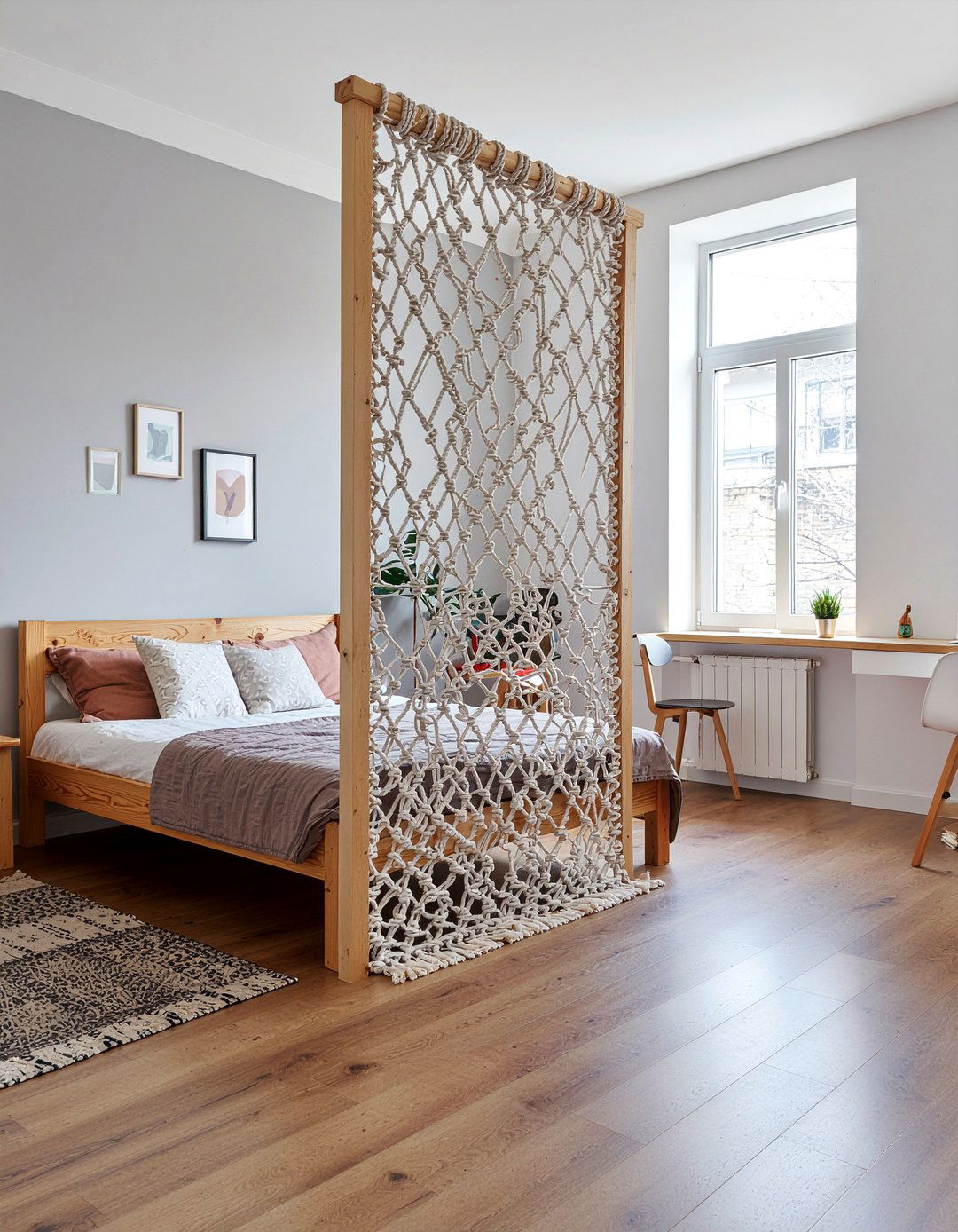 Macrame room divider - 30 macrame bedroom ideas