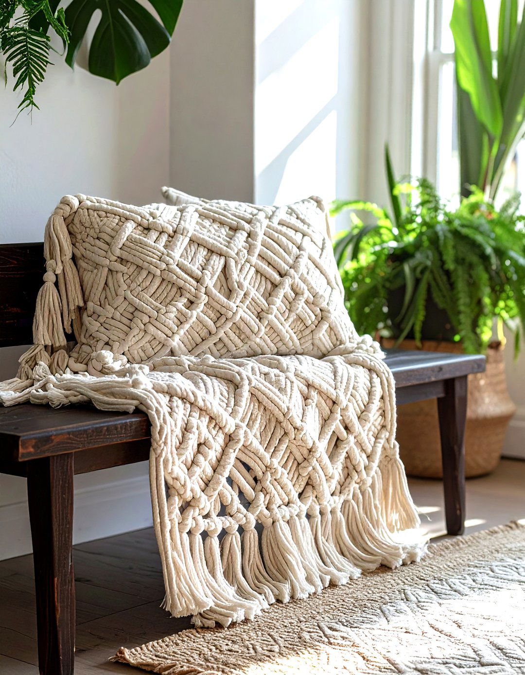 Macrame throw pillow - 30 decorative pillow ideas