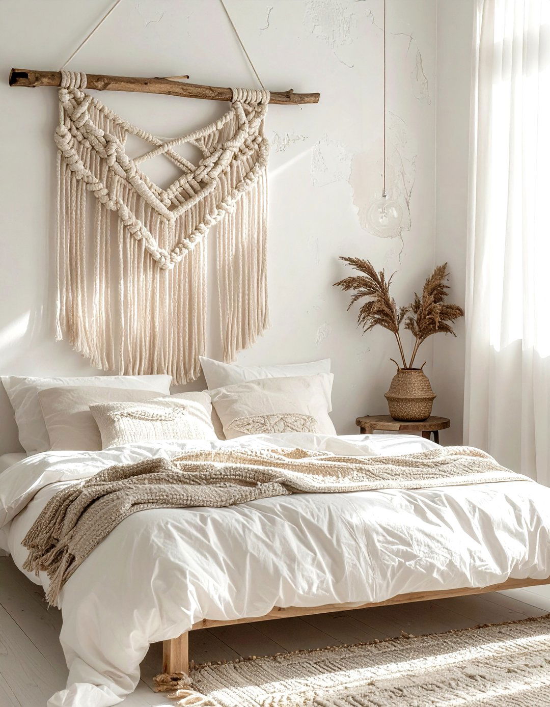Macrame wall decor - 30 removable bedroom ideas