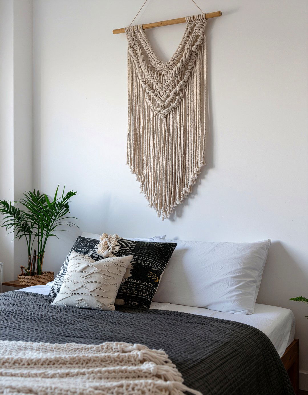 Macrame wall hanging - 30 budget bedroom ideas