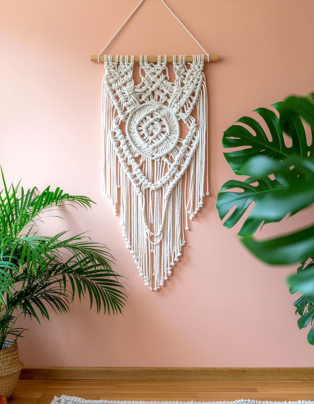 Macrame wall hanging - 30 feminine living room ideas
