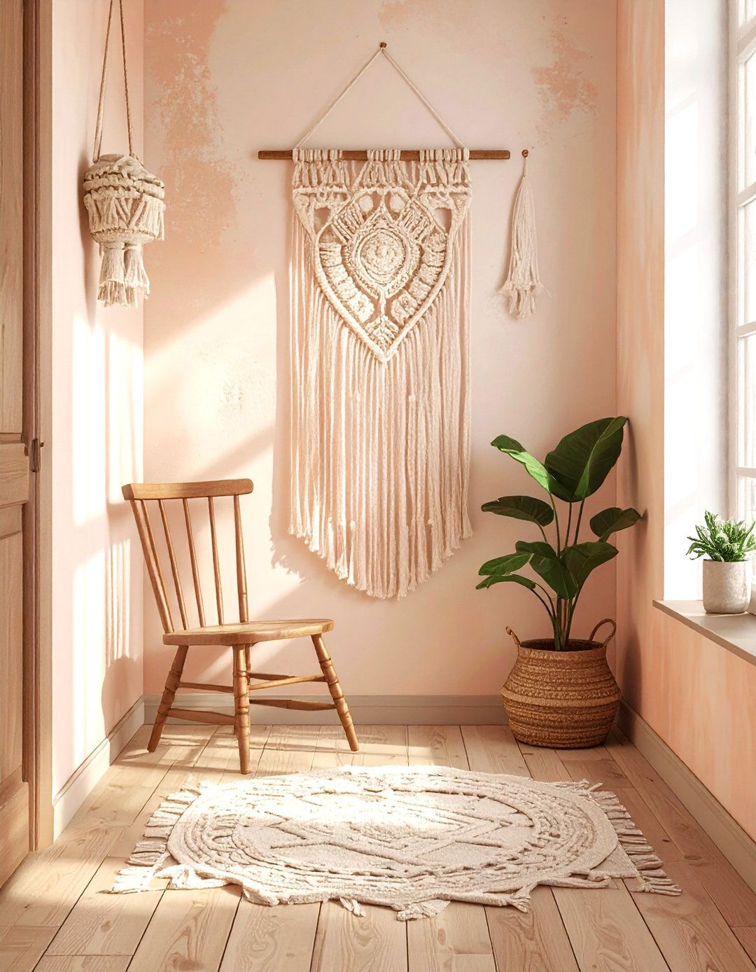 Macrame wall hanging - 30 hallway wall decor ideas