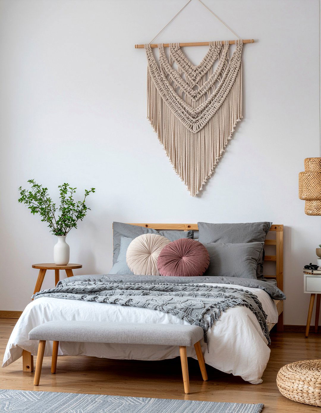 Macrame wall hanging - 30 bedroom on a budget ideas