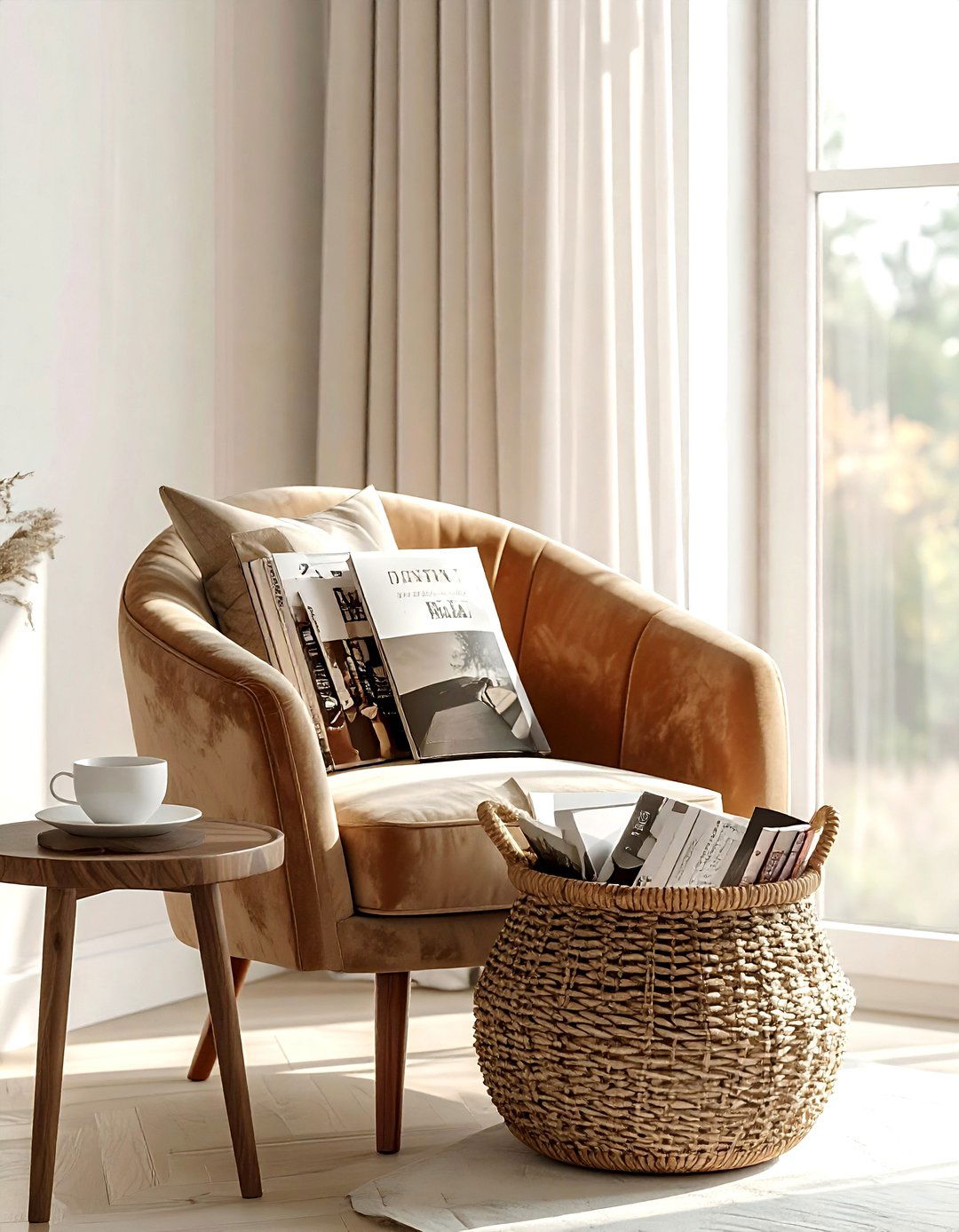 Magazine Storage Basket - 30 belly basket ideas