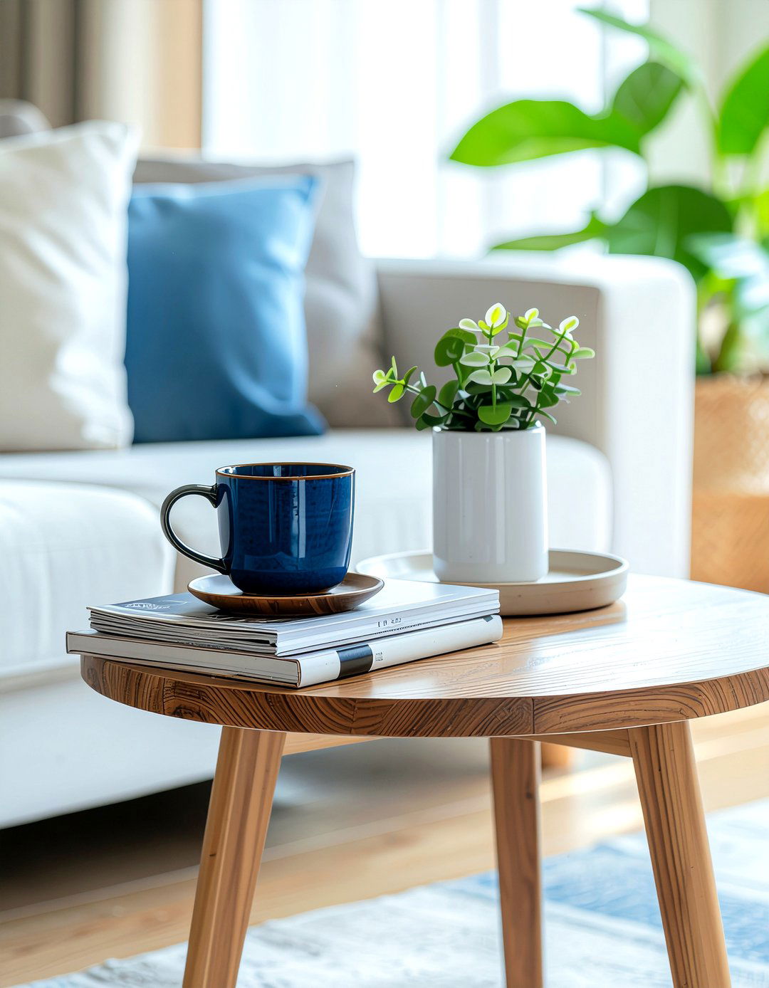 Magazine and coffee setup - 30 end table styling ideas