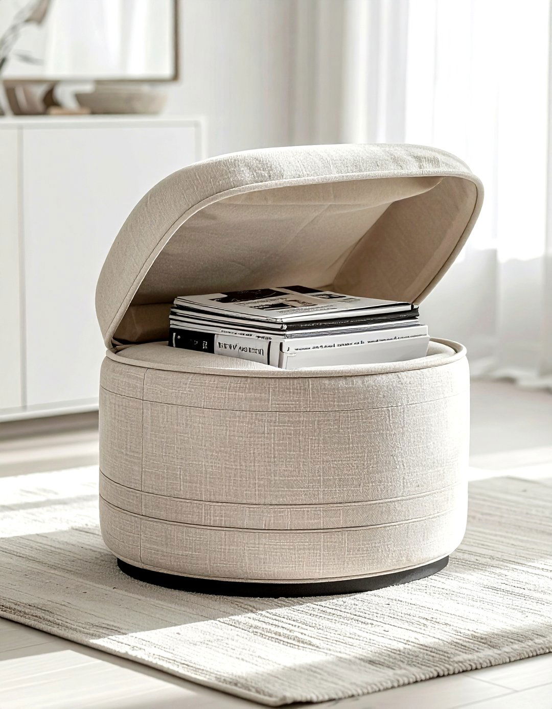 Magazine storage ottoman - 30 magazine decor ideas