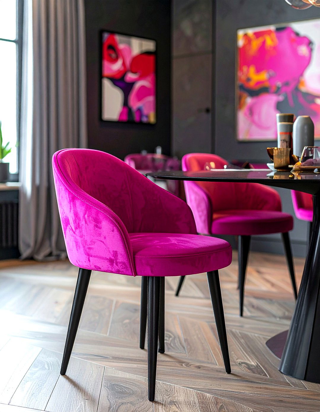 Magenta Dining Chair - 30 colorful dining chair ideas