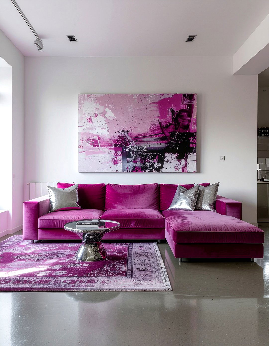 Magenta Living Room - 30 bold color living room ideas
