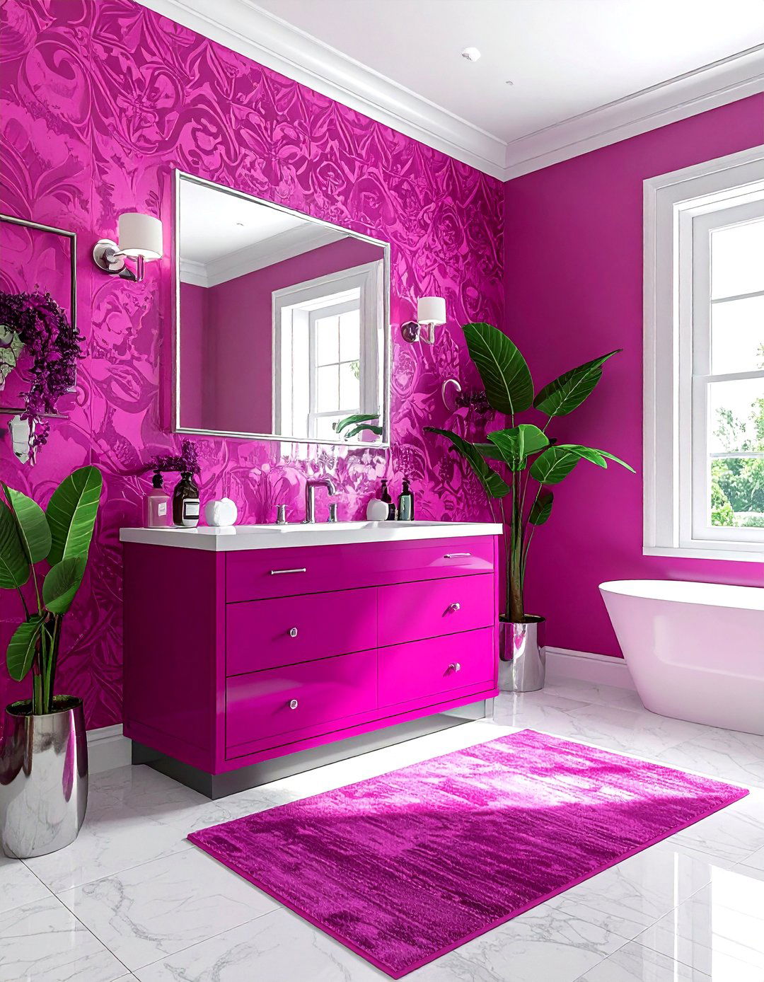 Magenta bathroom style - 30 purple bathroom color schemes