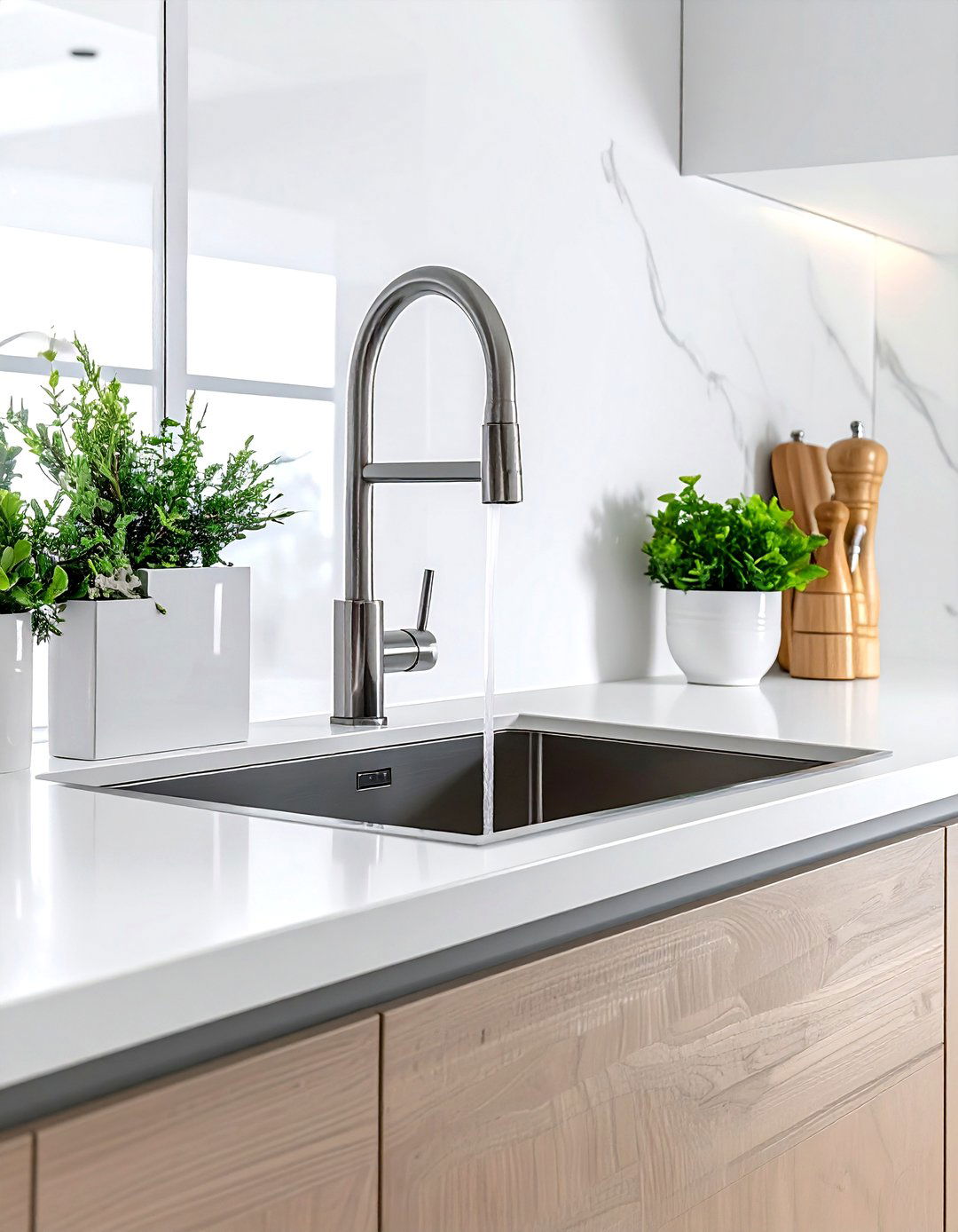 Magnetic Docking Pull Down Faucet - 30 pull-down kitchen faucet ideas